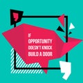 Frame with quote about opportunity. Sign of quotation symbol. Communication talk shape for dialog banner.