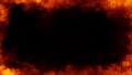 Frame of real fire flames burn motion smoke . Border isolated texture overlays. Film effect Royalty Free Stock Photo