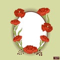 Frame with red carnations