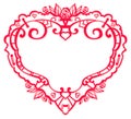 Frame red heart symbol love template greeting card valentine day Royalty Free Stock Photo