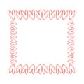 Frame of red hearts doodles. Valentine`s day design