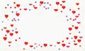 Frame of red hearts floating2 Royalty Free Stock Photo