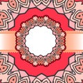 Frame red mandala Royalty Free Stock Photo