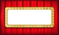 Frame on red theatre curtain Royalty Free Stock Photo