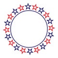 American flag symbols stars round border logo sign Royalty Free Stock Photo