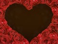 A frame of roses in the form of a heart. Royalty Free Stock Photo
