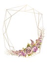 The frame is round. Roses. Gold. Vector illustration. Vector.