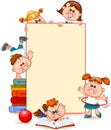 Frame with school children Royalty Free Stock Photo