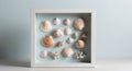 A Frame of Seashells and Coral on a Light Blue Background. Royalty Free Stock Photo