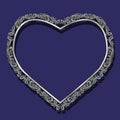 Frame in the shape of heart silver color with shadow Royalty Free Stock Photo