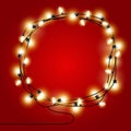 Frame of shining Christmas Lights garlands - xmas poster