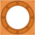 Frame ship`s porthole in steampunk style on a white background. Vector illustration, background, place text or photo