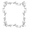 Frame with silhouette creepers nature design