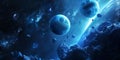 Frame simple game UI space cute blue technology