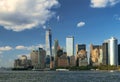 Wide view of the lower Manhattan from Ferry sail toward Staten Island