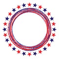 American flag symbols stars round sign frame. Royalty Free Stock Photo