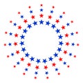 American flag symbols stars round frame or logo Royalty Free Stock Photo