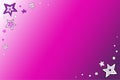 Frame of stars on a fuchsia gradient background Royalty Free Stock Photo