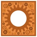 Frame with steampunk gears on a white background. Vector illustration, background, for text or photo Royalty Free Stock Photo