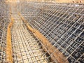 Steel reinforcement frame for subsequent concrete pouring Royalty Free Stock Photo