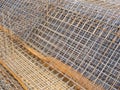 Steel reinforcement frame for subsequent concrete pouring Royalty Free Stock Photo