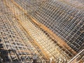 Steel reinforcement frame for subsequent concrete pouring