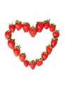 Frame of strawberries in the form of heart