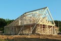 Frame Of A Suburban Home Under Construction