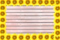 Frame sunflower on wood background Royalty Free Stock Photo