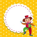 Frame template design with happy clown Royalty Free Stock Photo