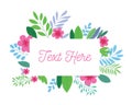 Frame template spring colorful flower