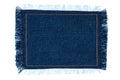 Frame for the text from a blue jeans fabric with the stitched li Royalty Free Stock Photo