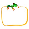 Frame for text with a cartoon frog. children`s frame for text with color frog. Royalty Free Stock Photo