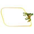 Frame for text with a cartoon frog. children`s frame for text with color frog. Royalty Free Stock Photo