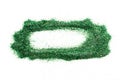 Frame for text from green sequins. Design for festive decoration. Royalty Free Stock Photo