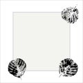 Frame for text with ink black abstract leaves Royalty Free Stock Photo
