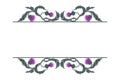 Frame for text with linear horizontal pattern of Scottish flower thistle on white.