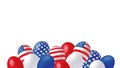 Frame to Independence day banner with balloons with American flag design in honor of 4th of July Royalty Free Stock Photo