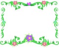 Frame of Tropical Borders and Flowers