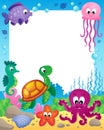 Frame with underwater animals 3 Royalty Free Stock Photo