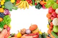 Frame of vegetables and fruits Royalty Free Stock Photo