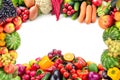 Frame of vegetables and fruits Royalty Free Stock Photo