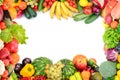 Frame of vegetables and fruits Royalty Free Stock Photo
