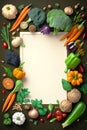 Frame vegetables over white canvas with copy space for text.