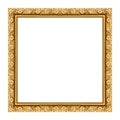 Frame vintage blank picture frame wooden carved isolated on whit Royalty Free Stock Photo