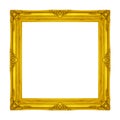 Frame vintage blank picture frame wooden carved isolated on whit Royalty Free Stock Photo