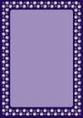 Frame of violet and blue shiny rhinestones on a dark violet background. Frame for photo decor, paintings with precious stones - ve Royalty Free Stock Photo