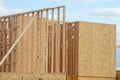 frame and walls of a new plywood house Royalty Free Stock Photo