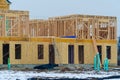 frame and walls of a plywood house building new Royalty Free Stock Photo