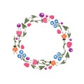 Frame of watercolor flowers made in vector